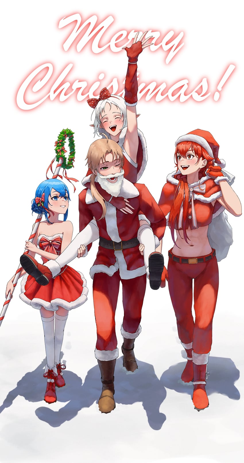 roxy migurdia, eris greyrat, sylphiette, and rudeus greyrat (mushoku tensei) drawn by aqwariate