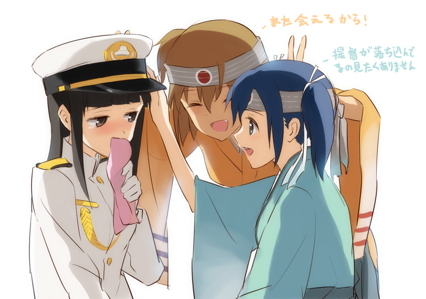 female admiral, souryuu, hiryuu, hiryuu kai ni, and souryuu kai ni (kantai collection) drawn by kisetsu