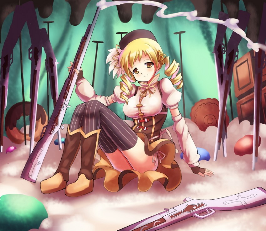 tomoe mami (mahou shoujo madoka magica) drawn by hakkotsu_shitai