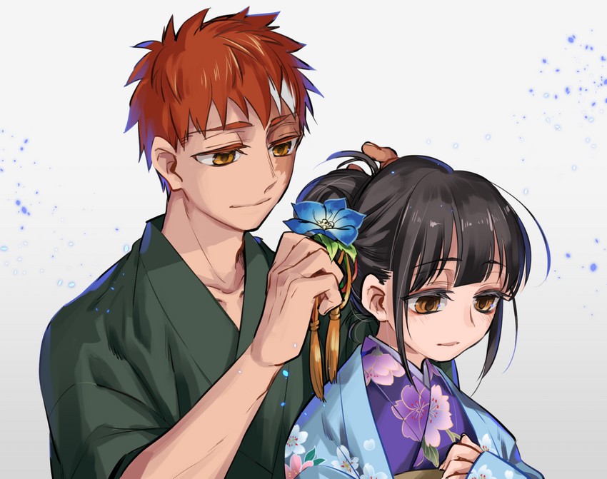 emiya shirou and miyu edelfelt (fate and 1 more) drawn by otama_(atama_ohanabatake)