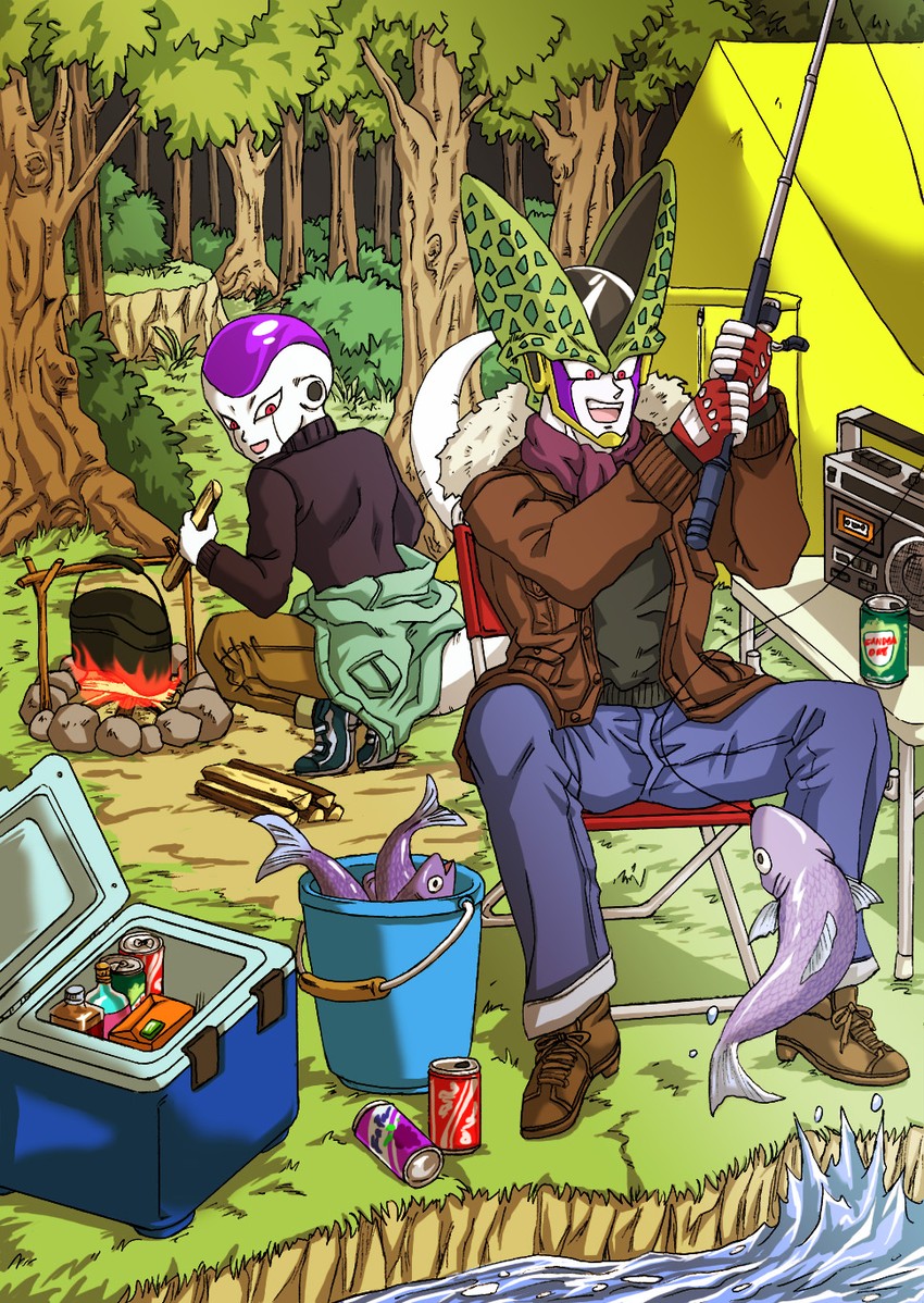 frieza, cell, final form frieza, and perfect cell (dragon ball and 1 more) drawn by shinomiya_akino