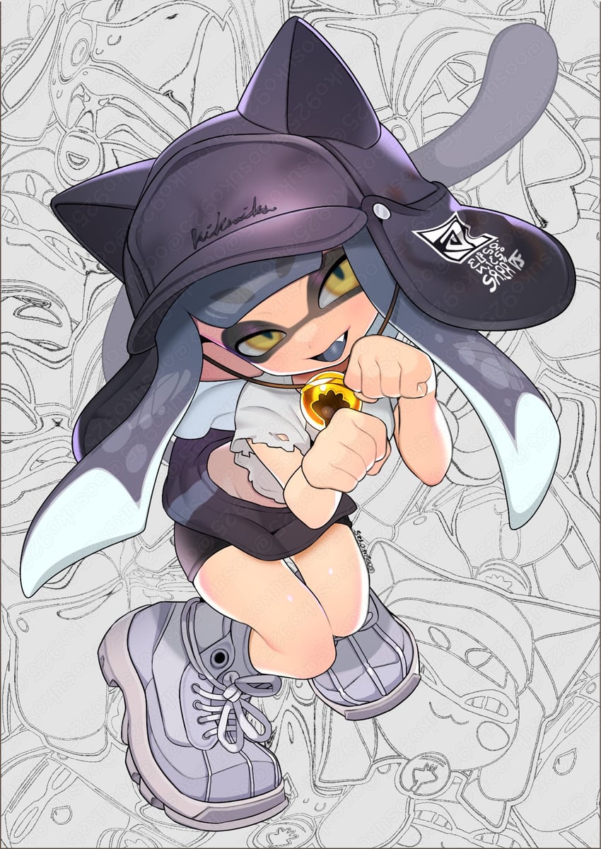inkling player character and inkling girl (splatoon) drawn by naoki_(oosuko)