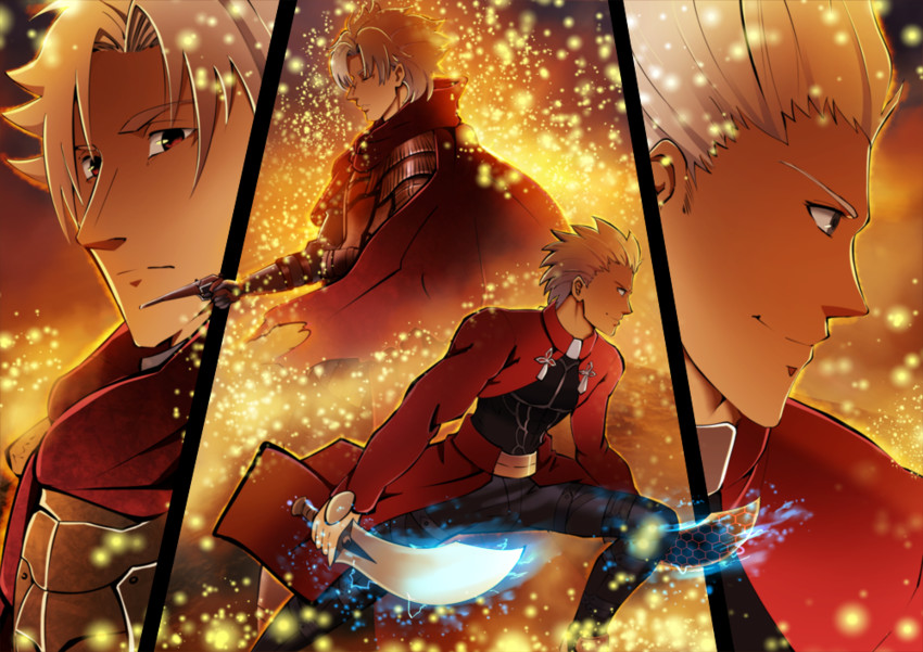 archer and emiya kiritsugu (fate and 2 more) drawn by hasumi_yuuki