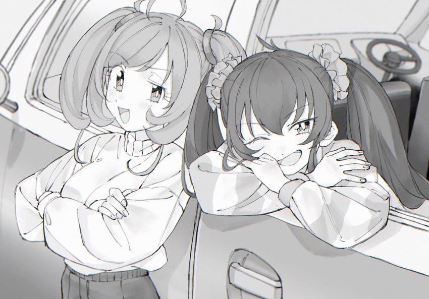 matoba risa and sato shin (idolmaster and 1 more) drawn by shikariyo