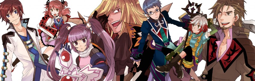 sophie, asbel lhant, cheria barnes, pascal, hubert ozwell, and 2 more (tales of and 1 more) drawn by sudachips