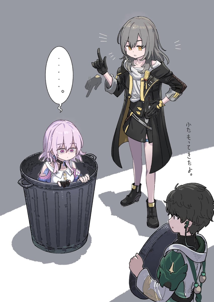 trailblazer, stelle, march 7th, and dan heng (honkai and 1 more) drawn by jun_(navigavi)