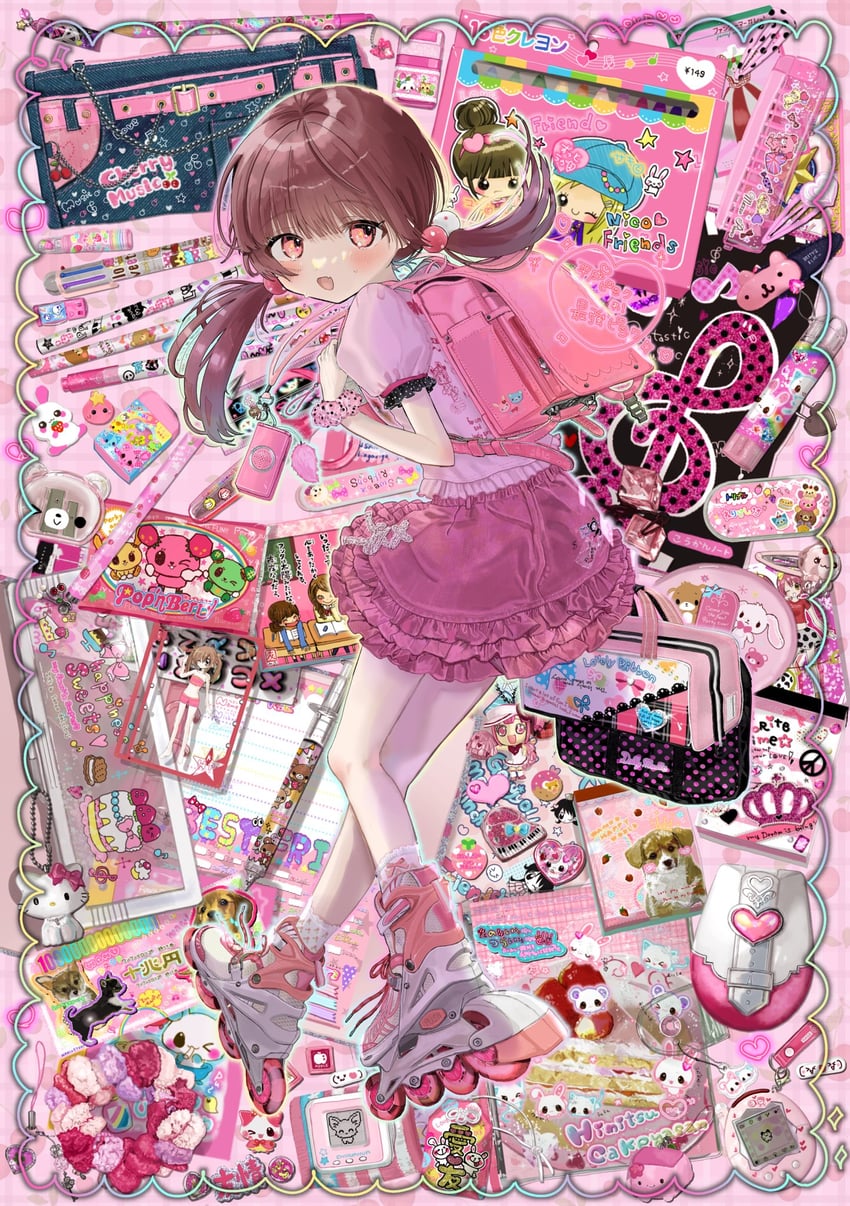 amulet heart, mametchi, tsukishima kirari, shirousa, kurousa, and 6 more (original and 14 more) drawn by shinanashina
