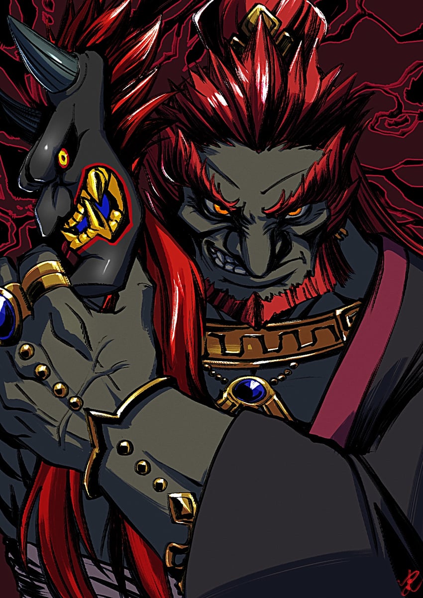 ganondorf (the legend of zelda and 1 more) drawn by yuuri_(fukuroudou)