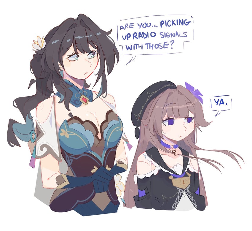 herta and ruan mei (honkai and 1 more) drawn by unfamousradish