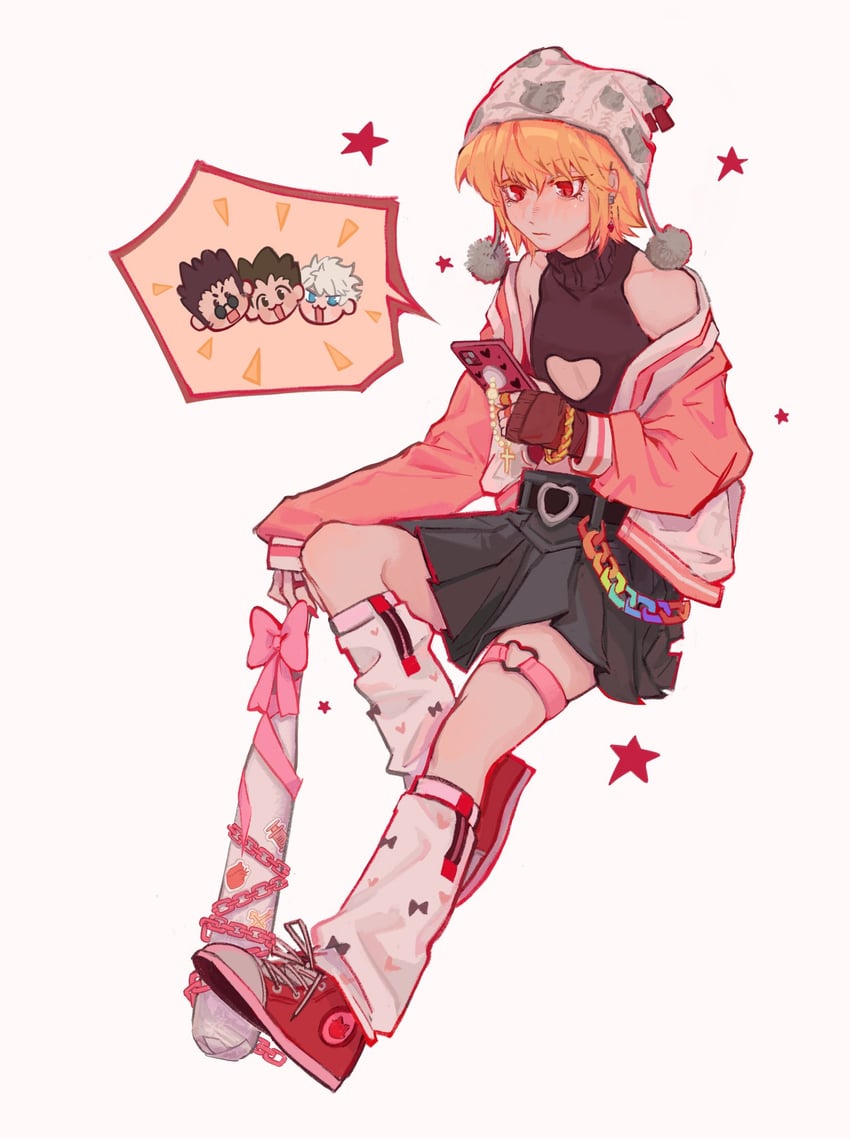 killua zoldyck, kurapika, gon freecss, and leorio paladiknight (hunter x hunter) drawn by ik18166181ik
