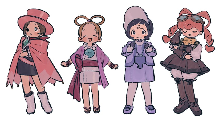 poppy, trucy wright, iris wilson, and pearl fey (pokemon and 4 more) drawn by koteko_(chop_of_toilet)