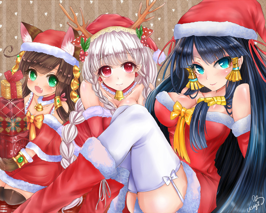 valkyrie, bastet, light valkyrie, and isis (puzzle & dragons) drawn by usagi_hakase