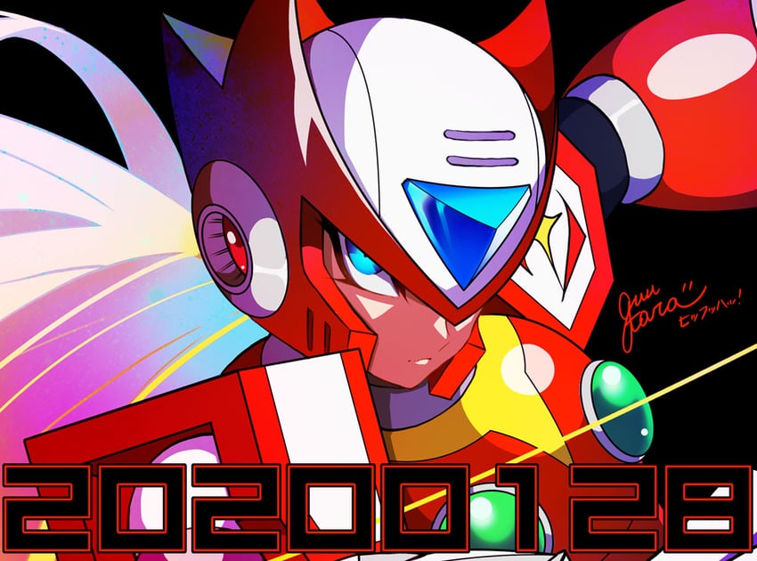 zero (mega man and 1 more) drawn by guutara