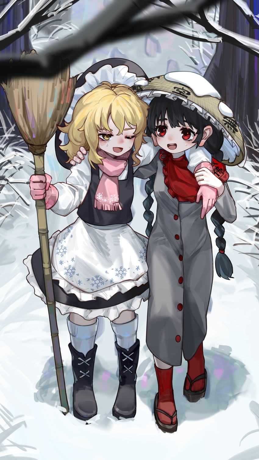 kirisame marisa and yatadera narumi (touhou) drawn by kourou_(kouroukun)