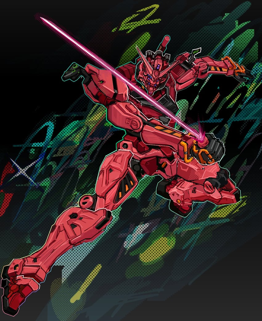 red gundam (gundam and 1 more) drawn by diiishiii