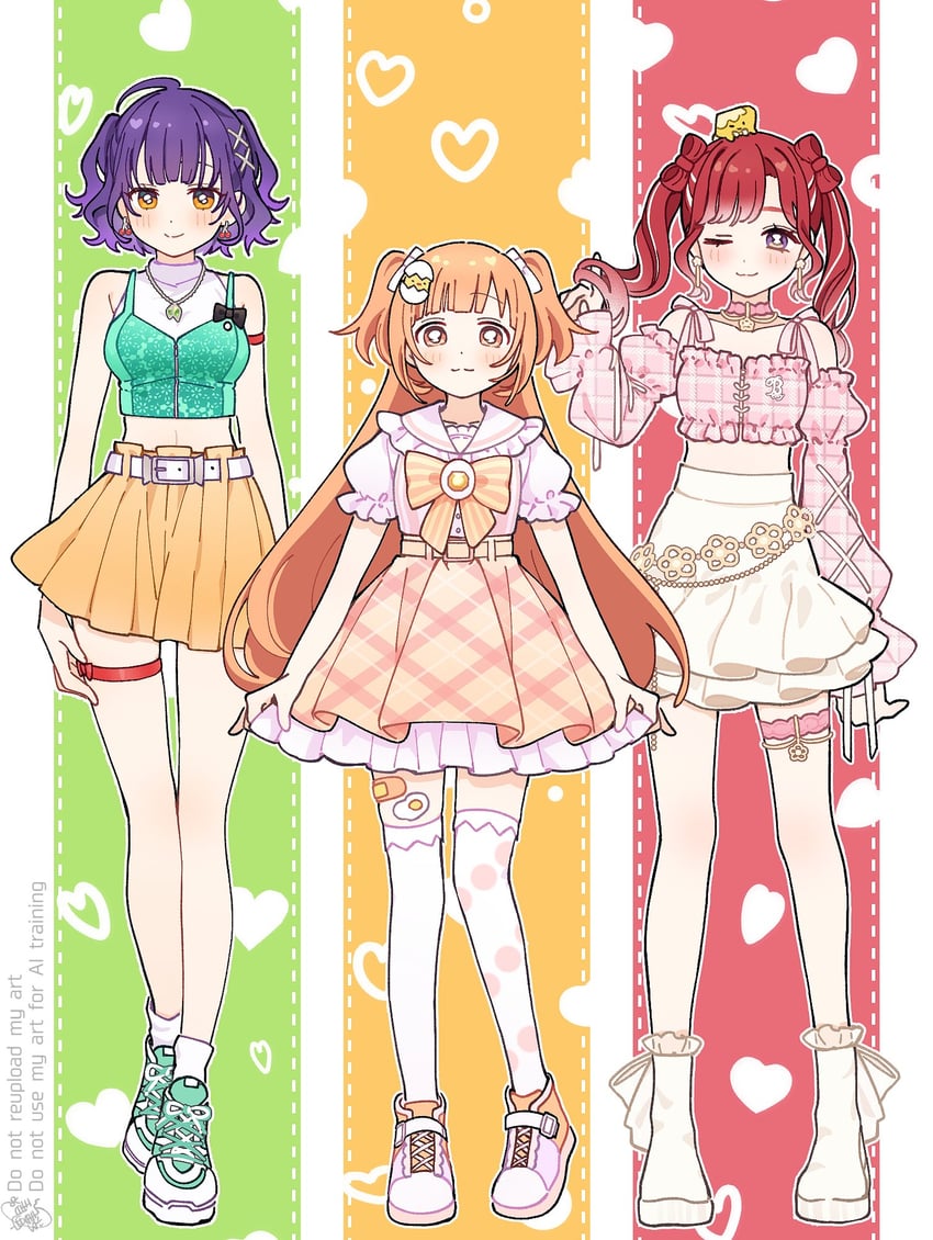nanase suzuna, kirara tamako, and saotome berry (nijisanji) drawn by sorahoshi_ichino