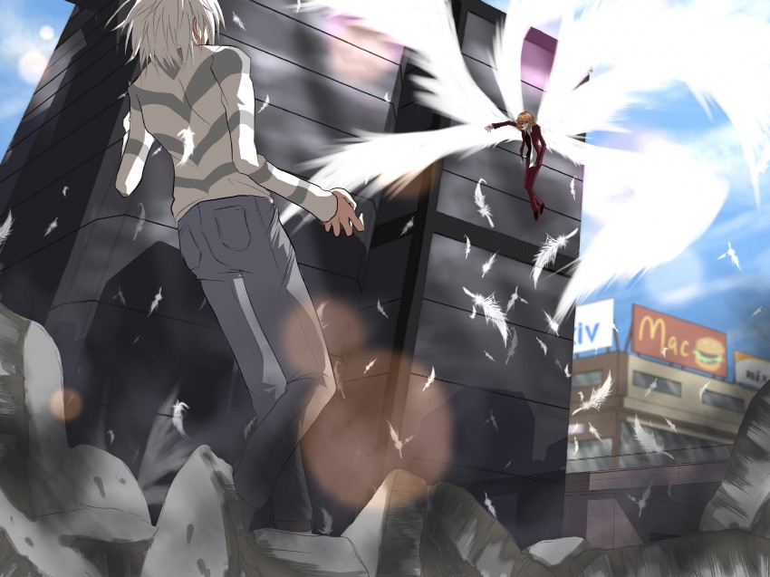 accelerator and kakine teitoku (toaru majutsu no index and 1 more) drawn by bloody_moon
