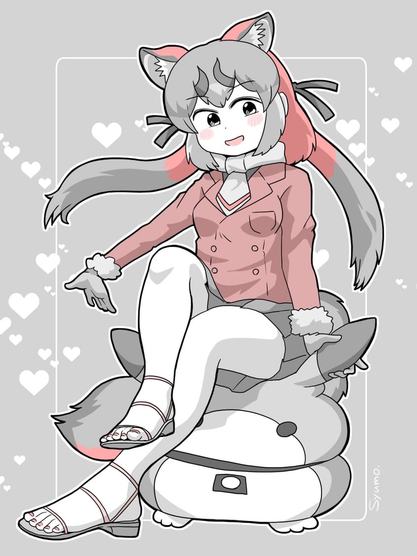 lucky beast and island fox (kemono friends and 1 more) drawn by syumo