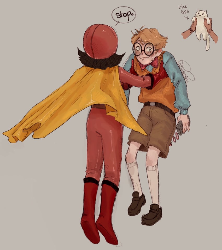becky botsford, wordgirl, and tobey mccallister iii (wordgirl) drawn by rosecolouredpigment