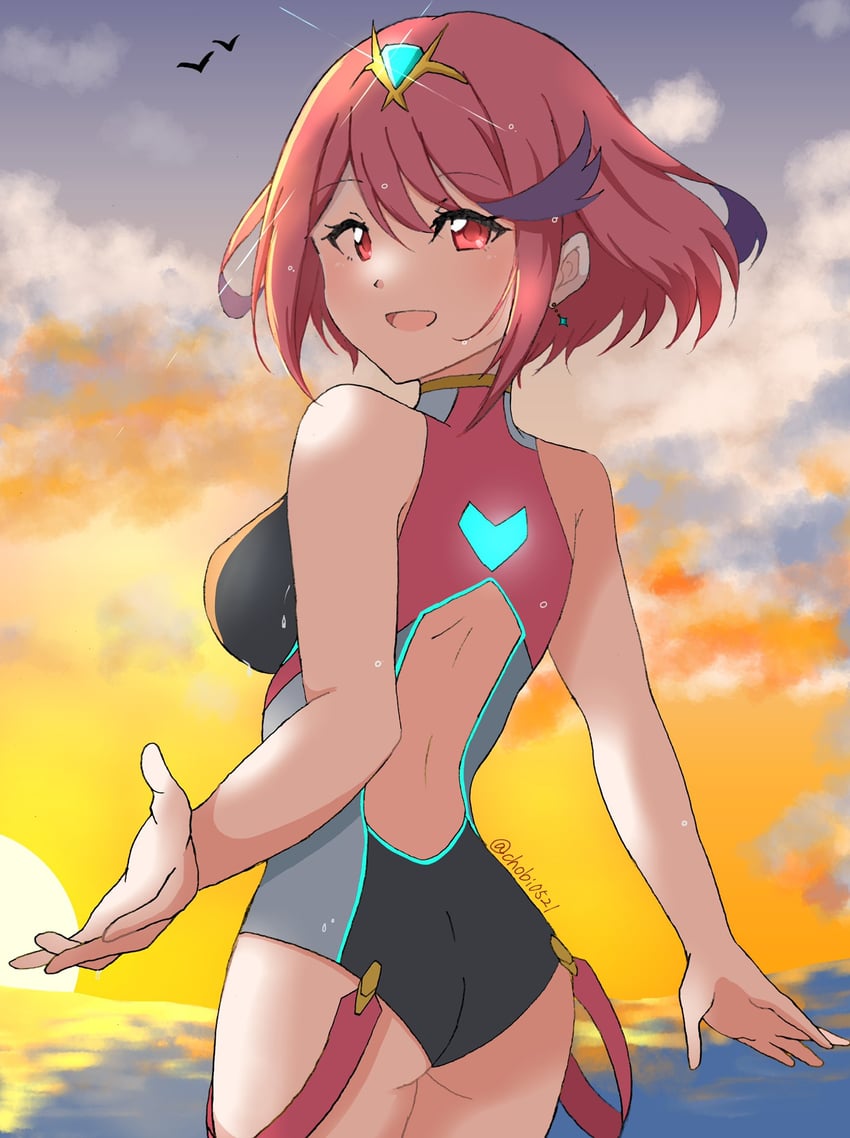 pyra (xenoblade chronicles and 1 more) drawn by chobi0521