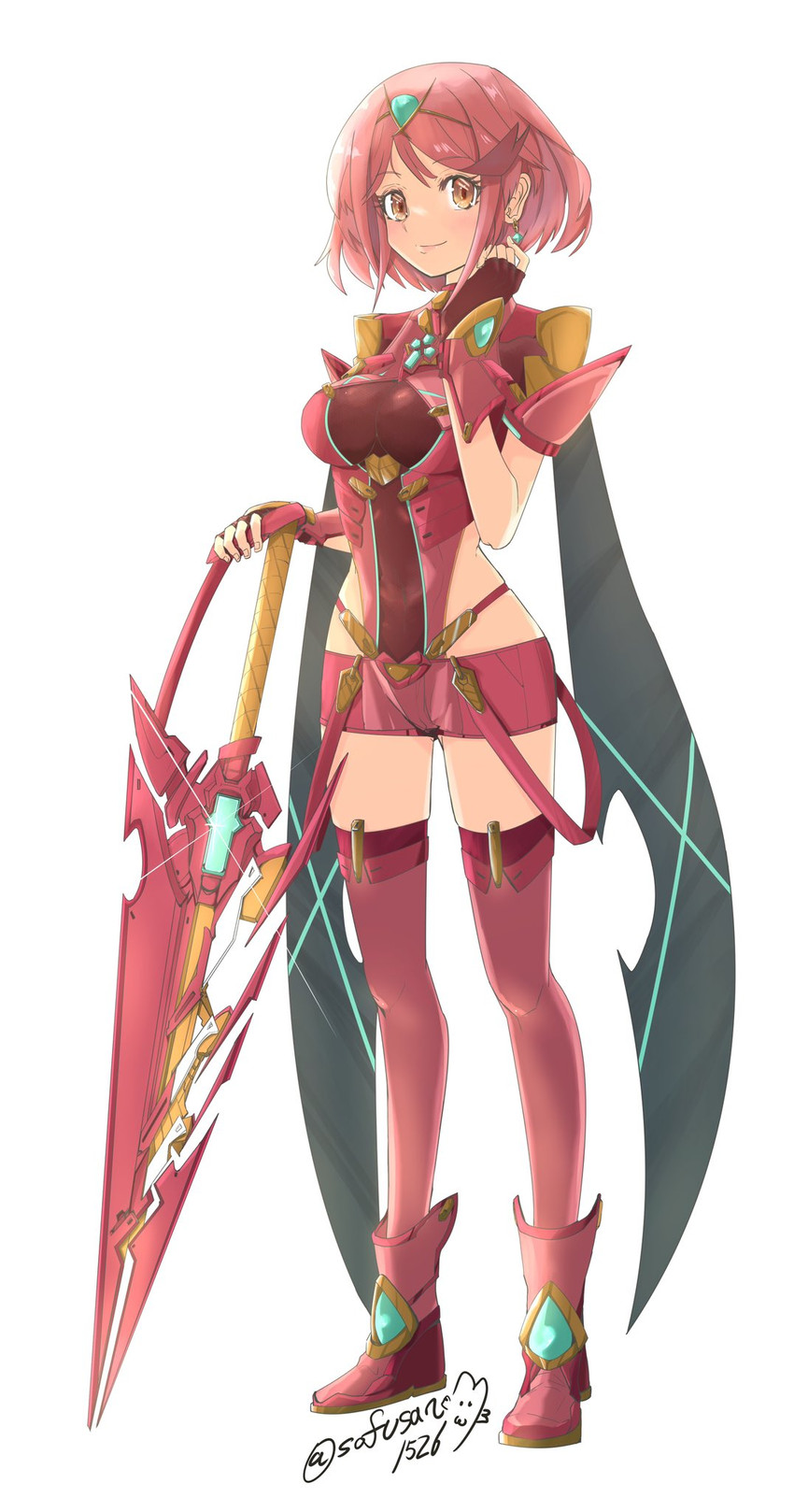 pyra (xenoblade chronicles and 1 more) drawn by sofusan1526