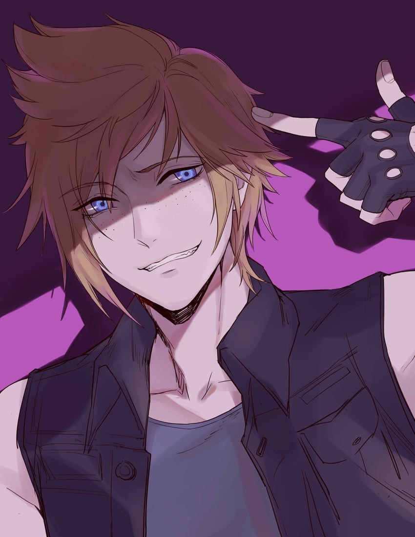 prompto argentum (final fantasy and 1 more) drawn by creamyghost