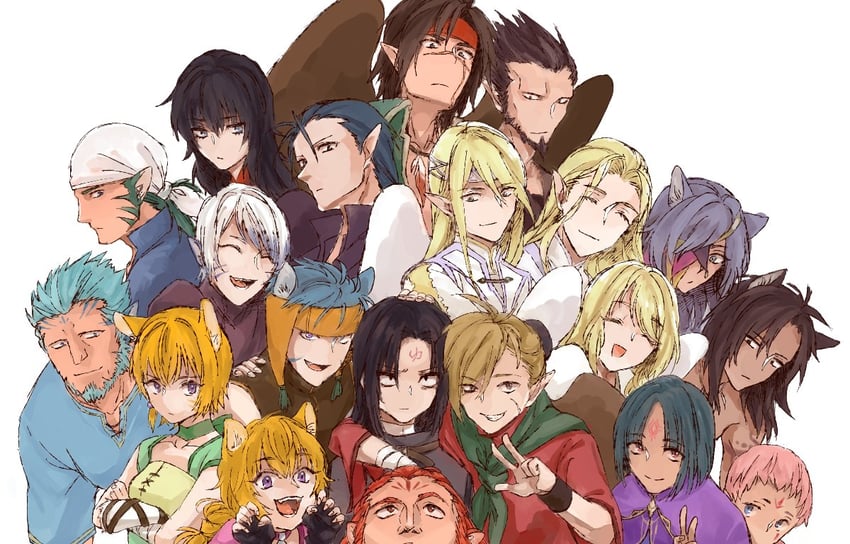 soren, lethe, ranulf, lyre, tibarn, and 15 more (fire emblem and 2 more) drawn by konsuke0