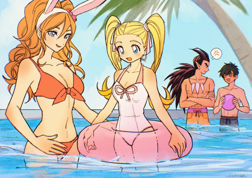 sidoh, female builder, pero, and serge (dragon quest and 1 more) drawn by mouyi