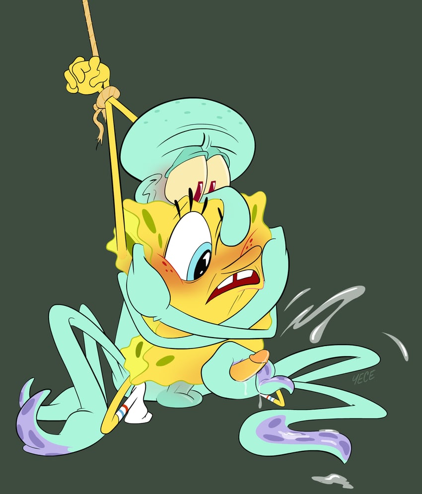 spongebob squarepants and squidward tentacles (spongebob squarepants) drawn by yellowcephalopod