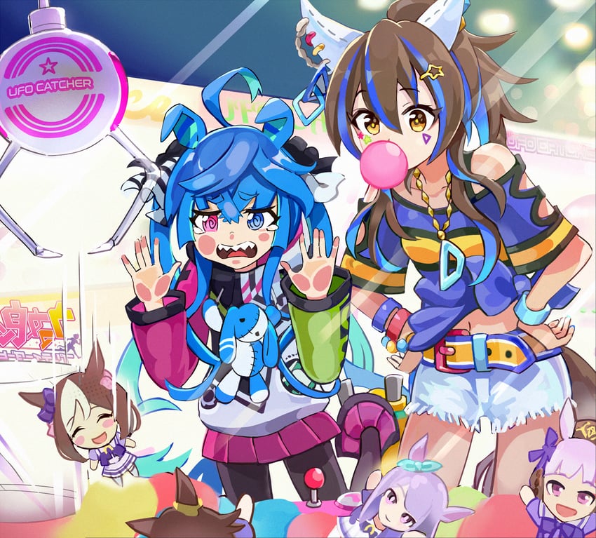 mejiro mcqueen, gold ship, special week, twin turbo, vodka, and 1 more (umamusume) drawn by okken