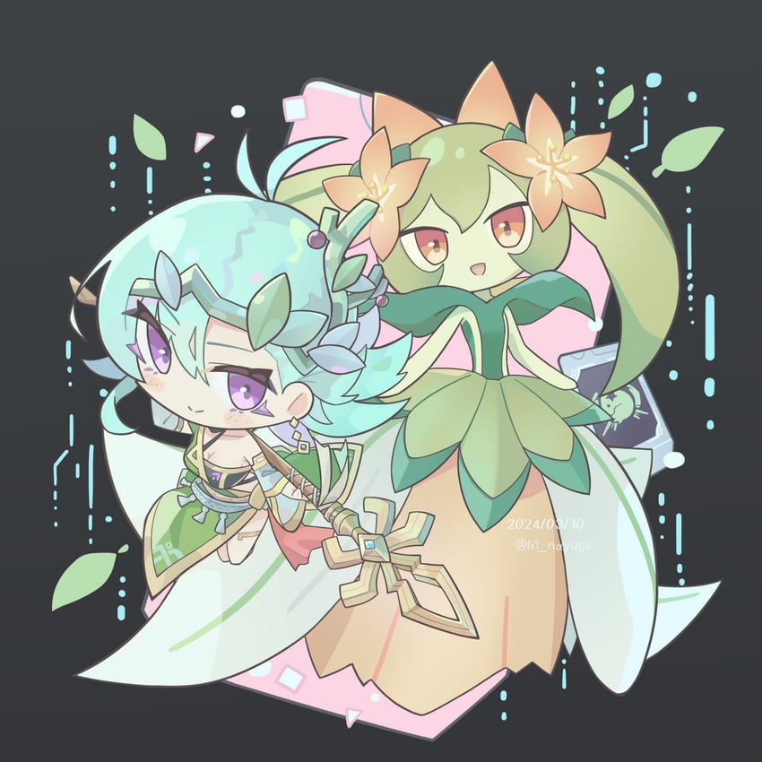 lyleen and lily everhart (palworld) drawn by nayuse_maymey