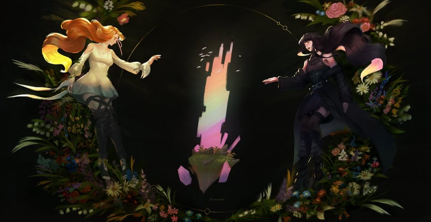 ryne waters and gaia (final fantasy and 1 more) drawn by choroskiart
