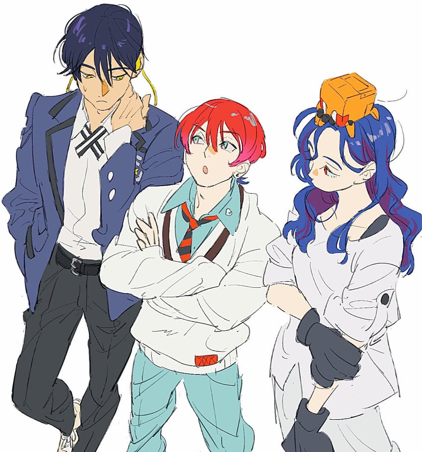 amate yuzuriha, shuji ito, nyaan, and conch (gundam and 1 more) drawn by tkrkve43