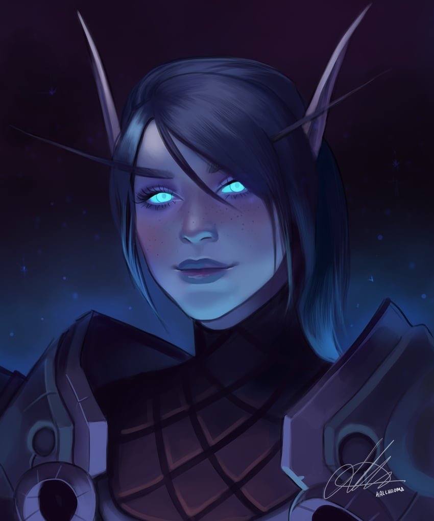 melrine evershield (warcraft and 1 more) drawn by halchroma
