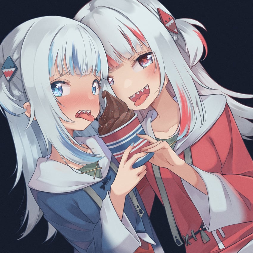 gawr gura (hololive and 2 more) drawn by kiirokuma