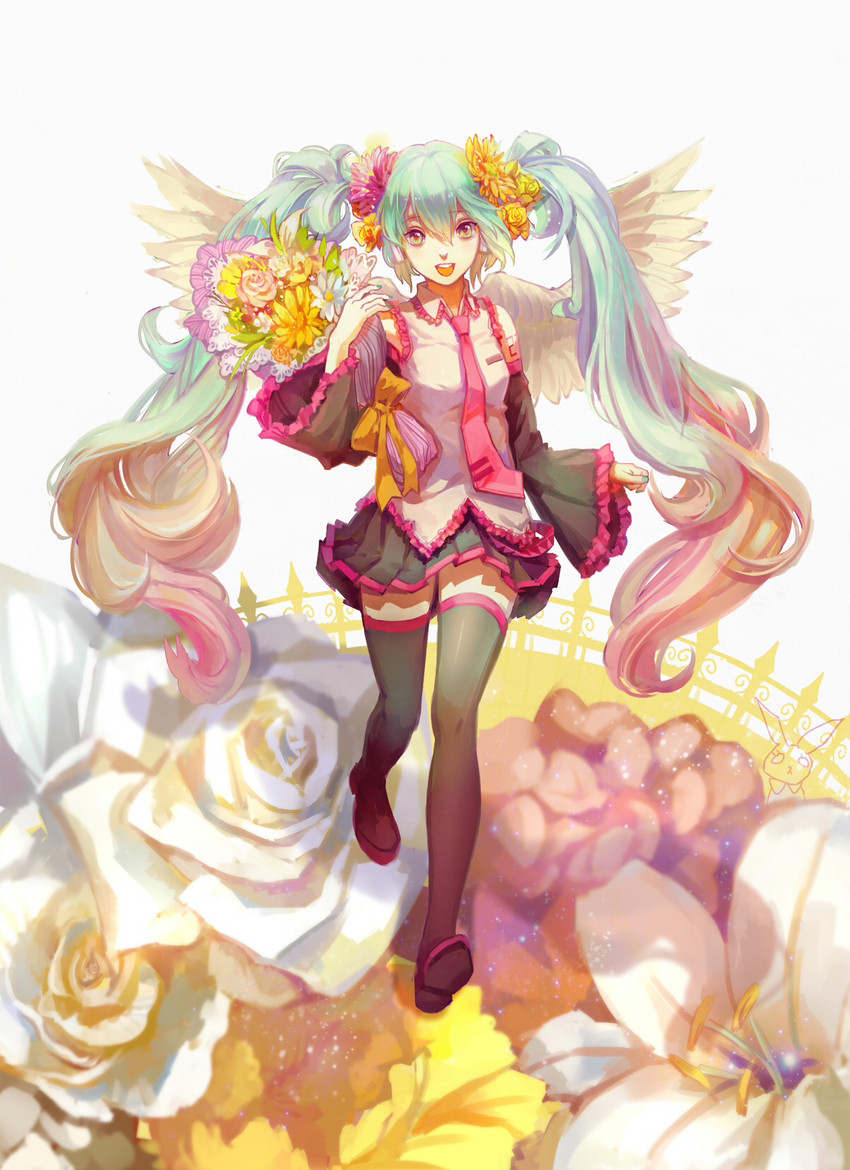 hatsune miku (vocaloid and 1 more) drawn by achyue