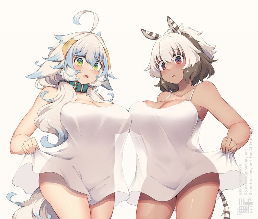 shiromiya asuka and shimamiya mayuki (original) drawn by kuromiya