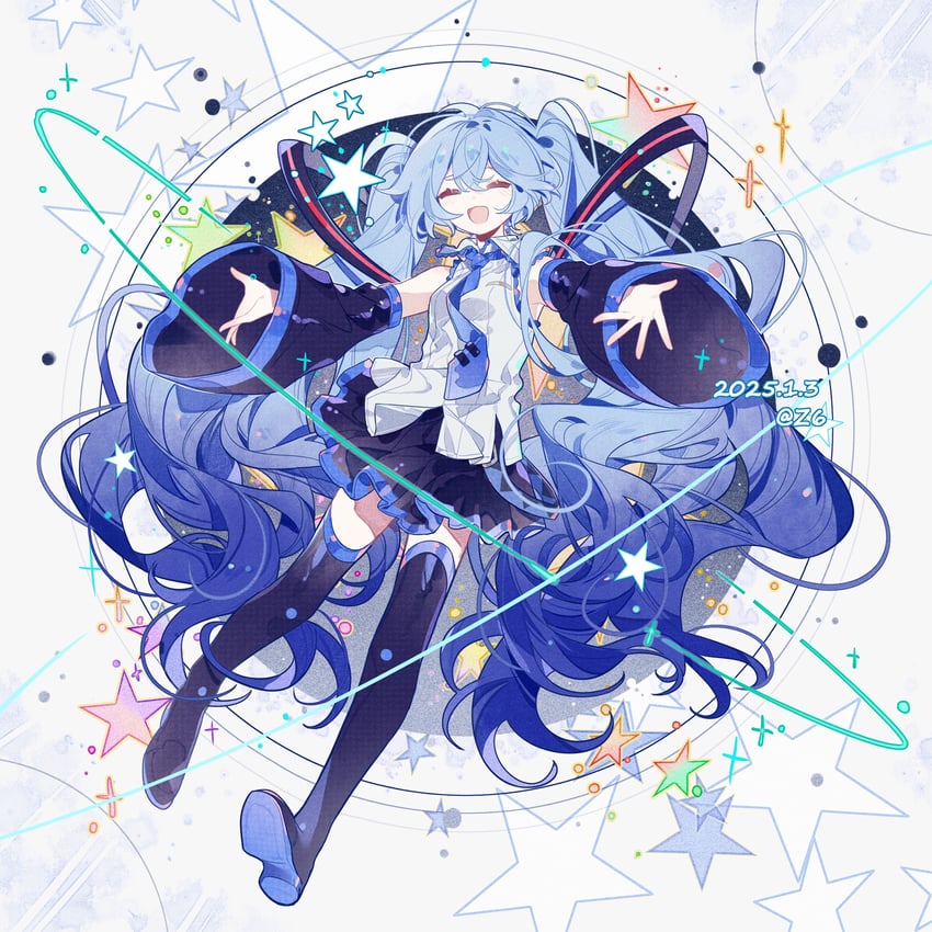hatsune miku (vocaloid and 1 more) drawn by z6