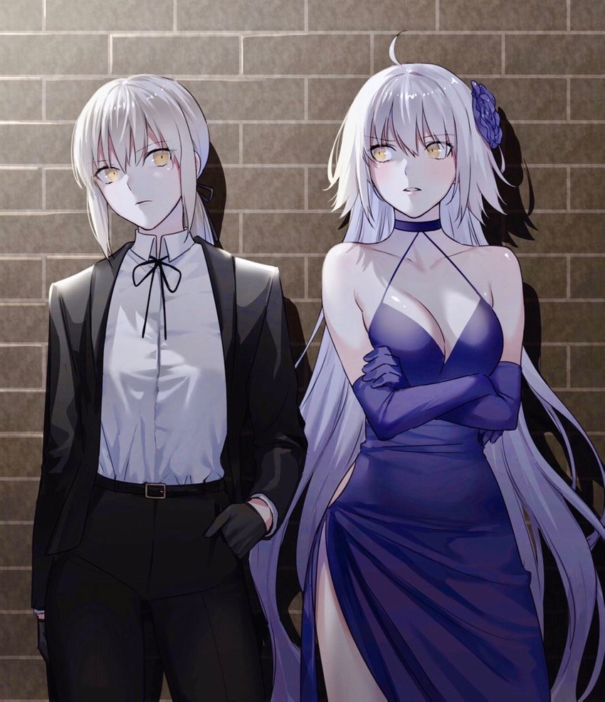 artoria pendragon, jeanne d'arc alter, and saber alter (fate and 1 more) drawn by nipi27