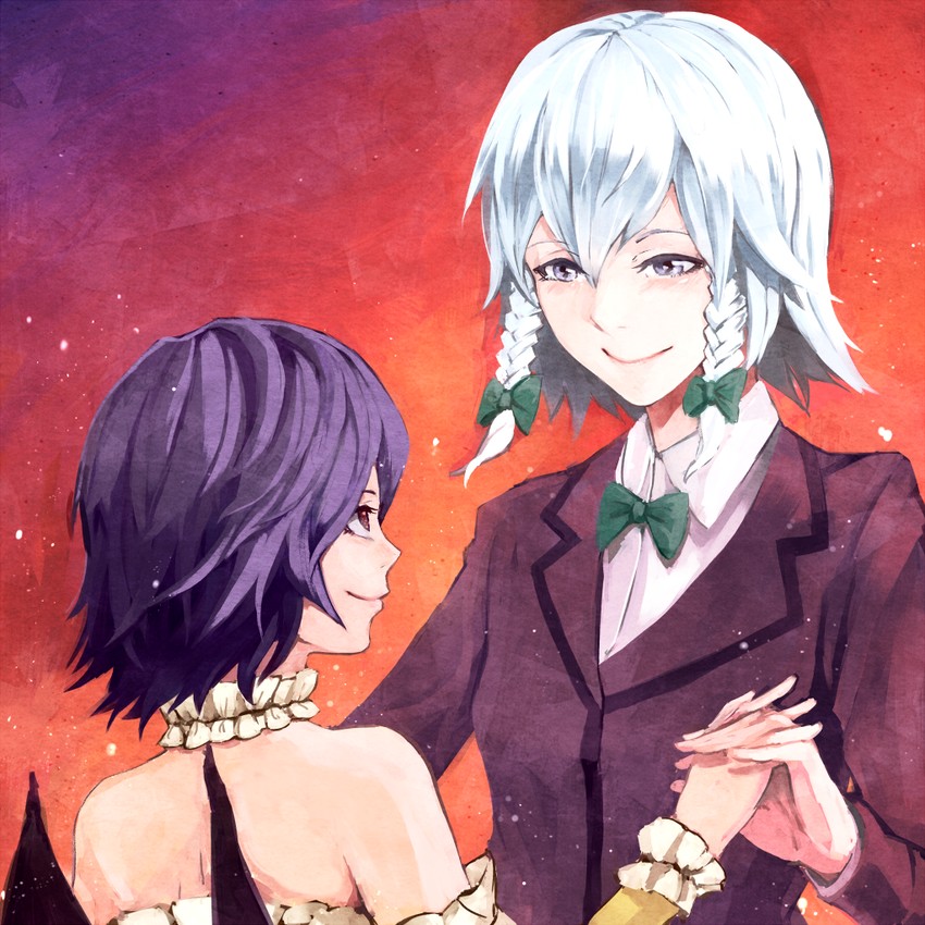 remilia scarlet and izayoi sakuya (touhou) drawn by inugami_akito