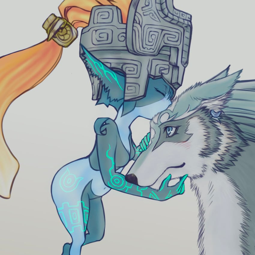 link, midna, and wolf link (the legend of zelda and 1 more) drawn by mi_(karintokinako)