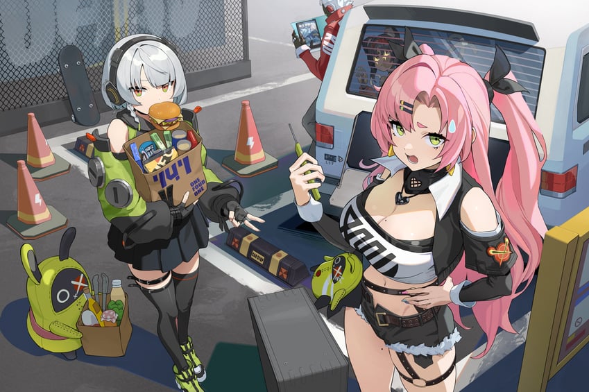 nicole demara, anby demara, amillion, nekomiya mana, and billy kid (zenless zone zero) drawn by ildy