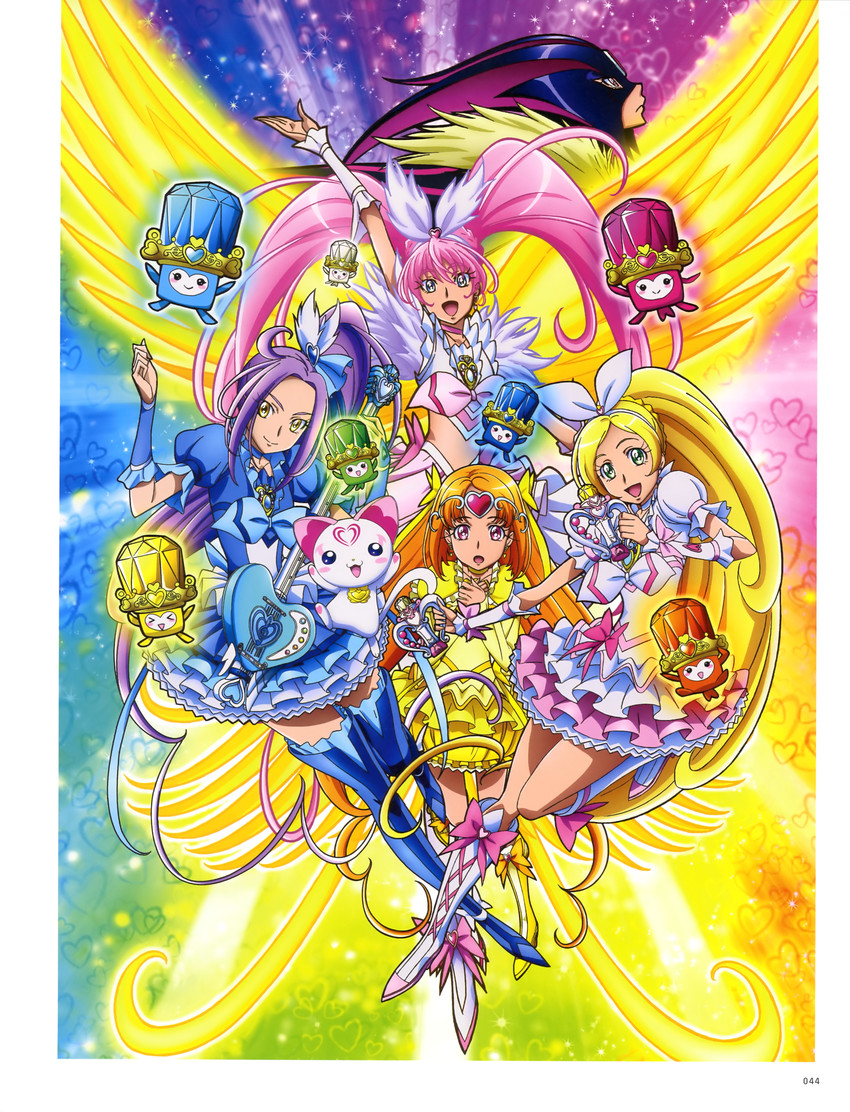 houjou hibiki, minamino kanade, cure melody, kurokawa eren, shirabe ako, and 12 more (precure and 1 more) drawn by takahashi_akira