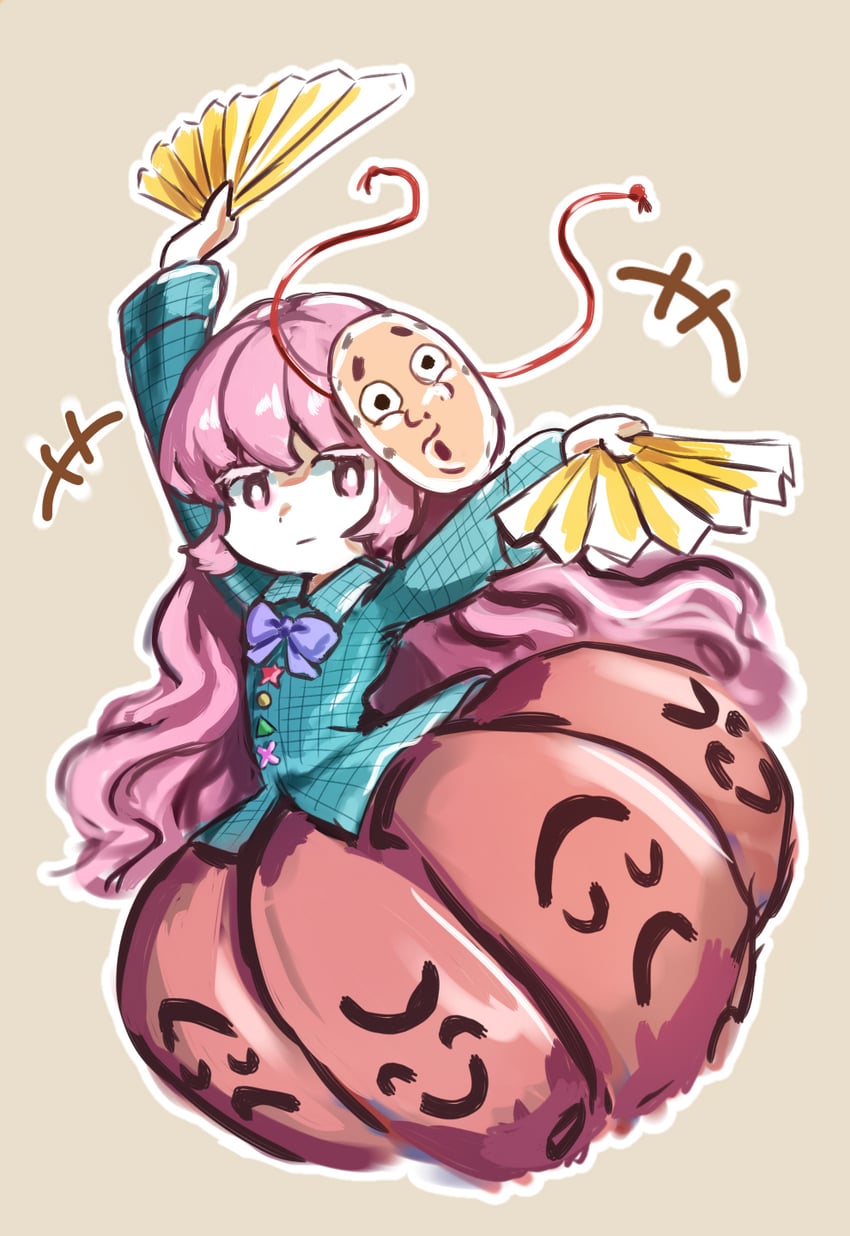 hata no kokoro (touhou) drawn by hemo_(hemoroda)