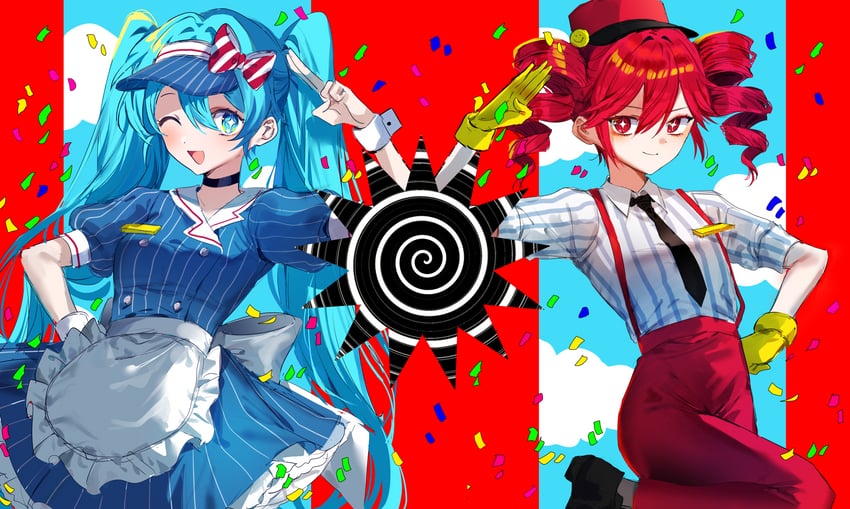 hatsune miku and kasane teto (vocaloid and 3 more) drawn by suju0813