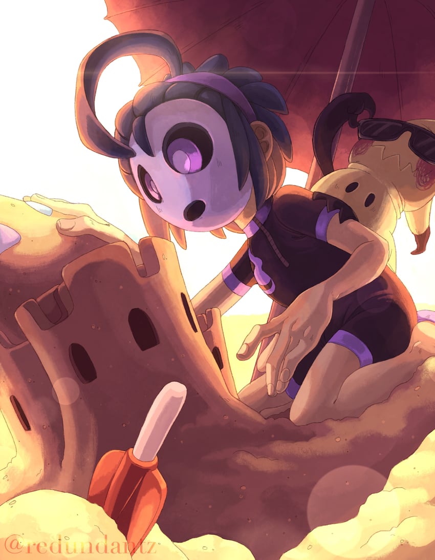mimikyu, allister, and palossand (pokemon and 1 more) drawn by redundantz