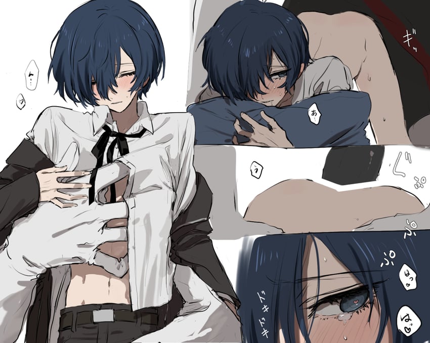 yuuki makoto and thanatos (persona and 1 more) drawn by tamaon_2525