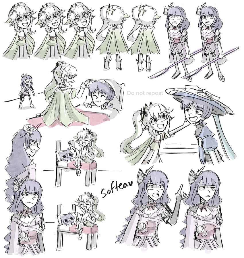 raiden shogun, nahida, wanderer, and scaramouche (genshin impact) drawn by softea