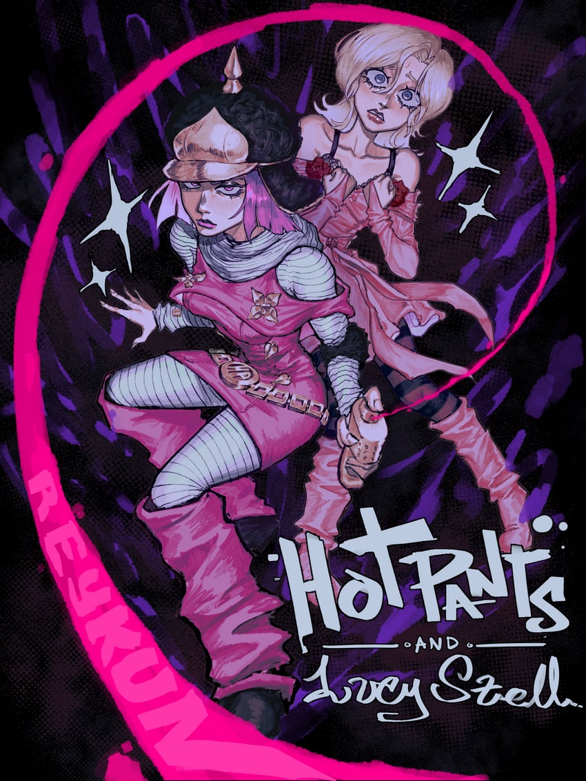 hot pants, lucy steel, and cream starter (jojo no kimyou na bouken and 1 more) drawn by reykun