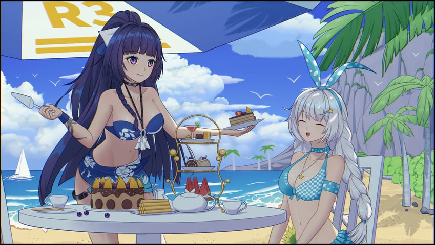 kiana kaslana and raiden mei (honkai and 1 more) drawn by shenmu_de_diandengpao
